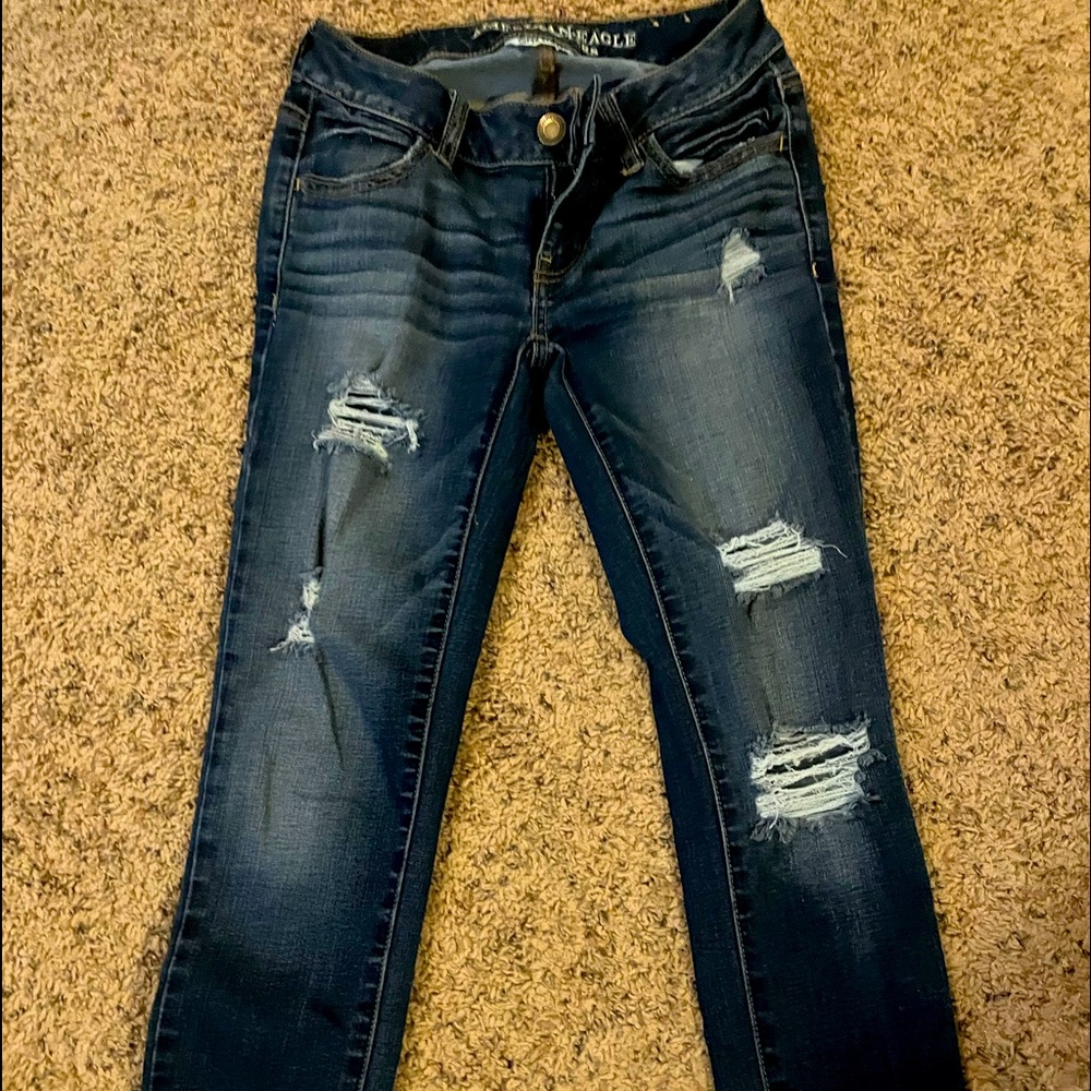 American Eagle leggings. Distressed